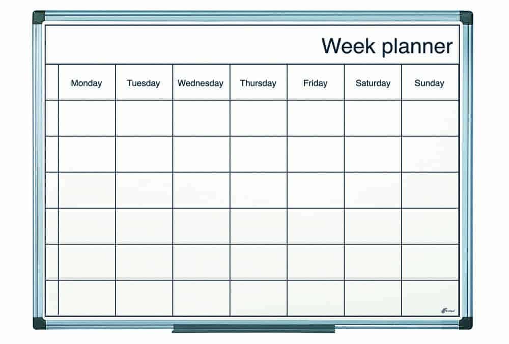 Drywipe Week Planner W600 x H400mm – Forward Education