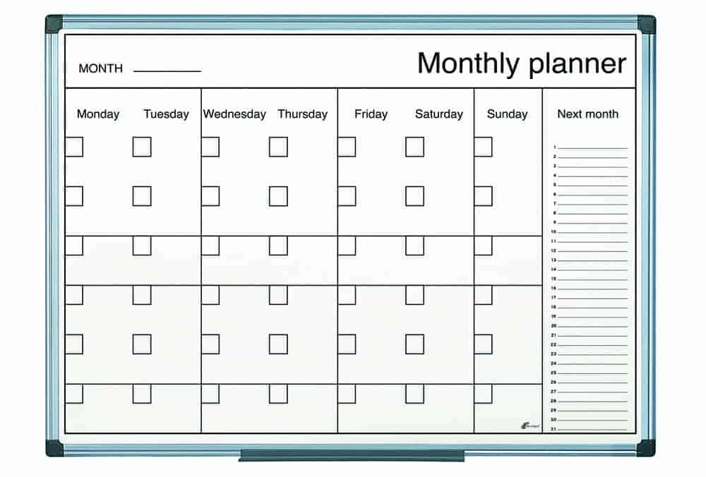 Drywipe Month Planner W900 x H600mm