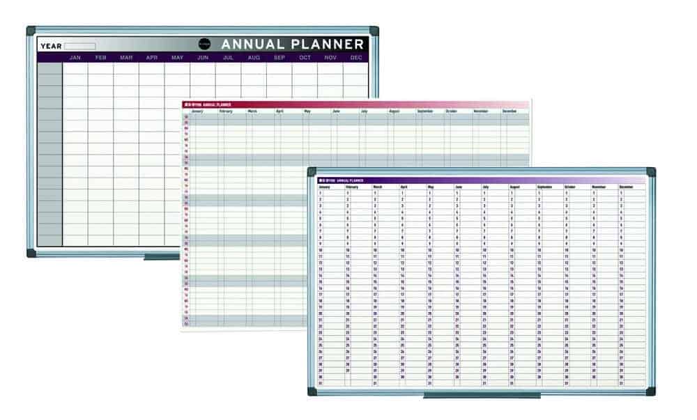 Drywipe Annual Year Planners W900 x H600mm