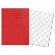 Classic Exercise Books 9x7" 80 Page 5mm Squares Red - Pk100