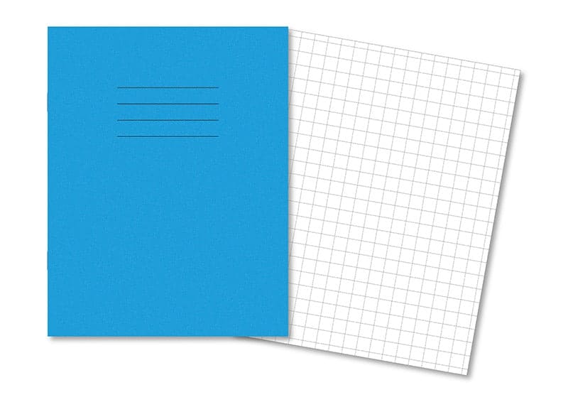 Exercise Books 9x7" 80 Page 10mm Squares Light Blue - Pk100