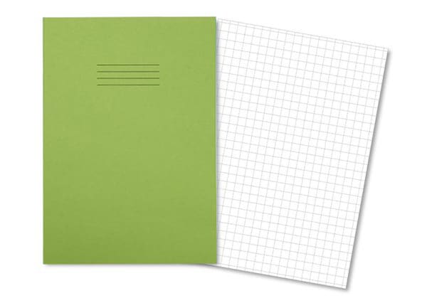 Exercise Books A4 64 Page 10mm Squares Light Green - Pk50