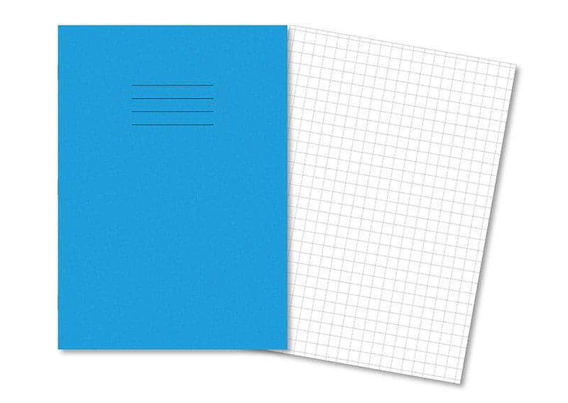 Exercise Books A4 80 Page 10mm Squares Light Blue - Pk50