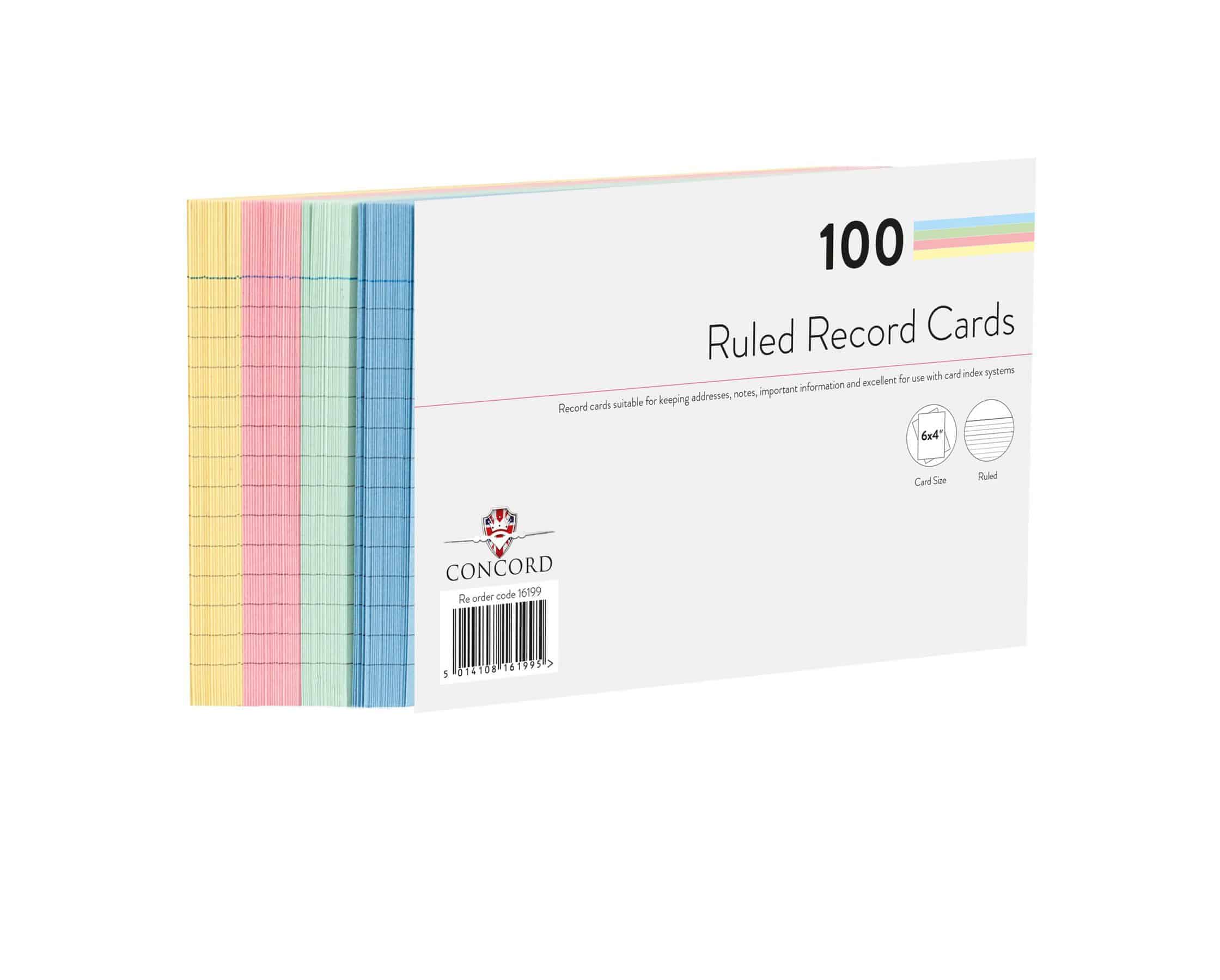 Concord Revision Cards - Assorted Colours