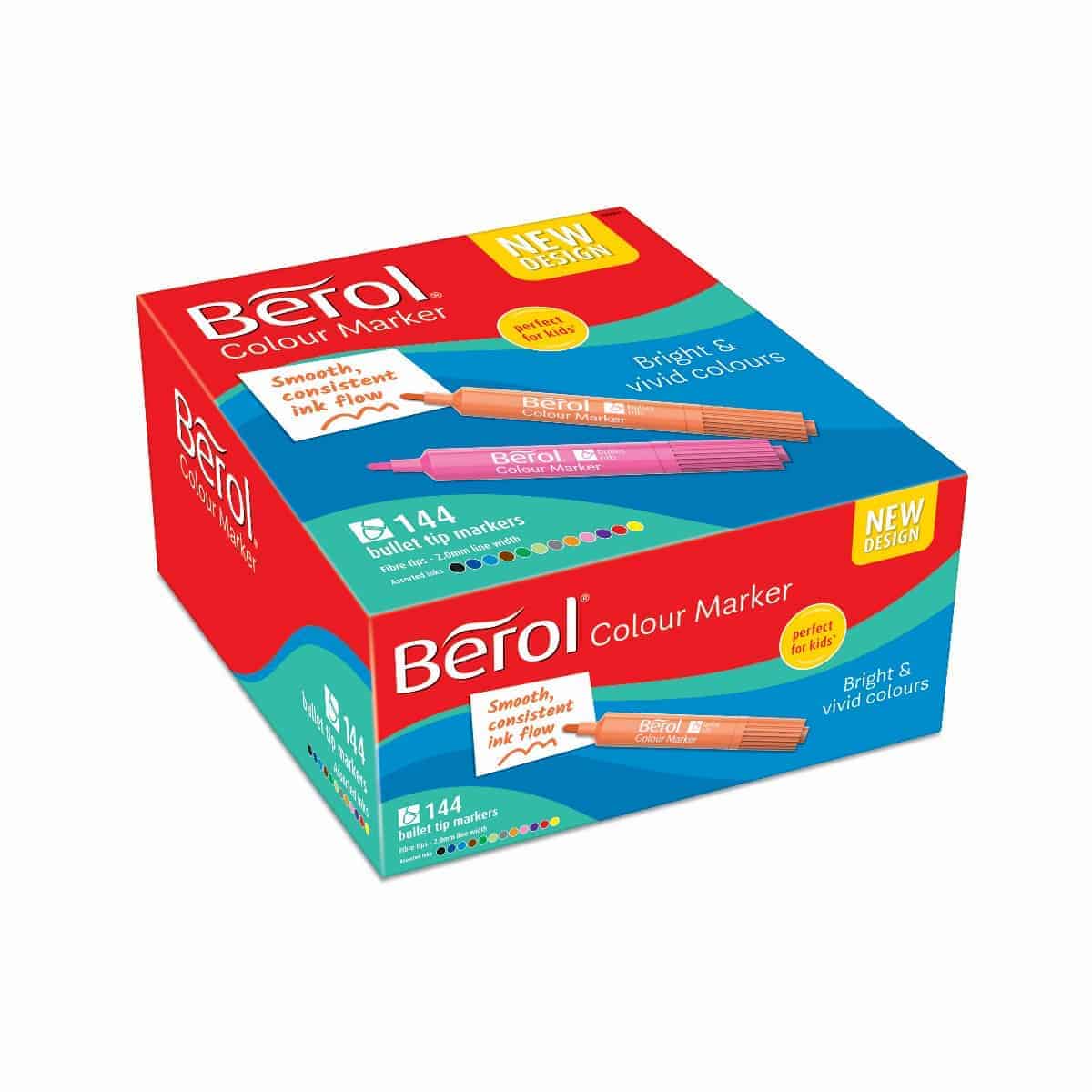 Berol Colourmarker Felt Tips Bullet Tip - Assorted