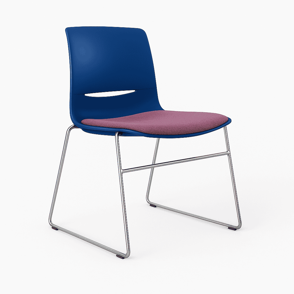 Upholstered seat pad fitted to Grafton chair – adds comfort and durability