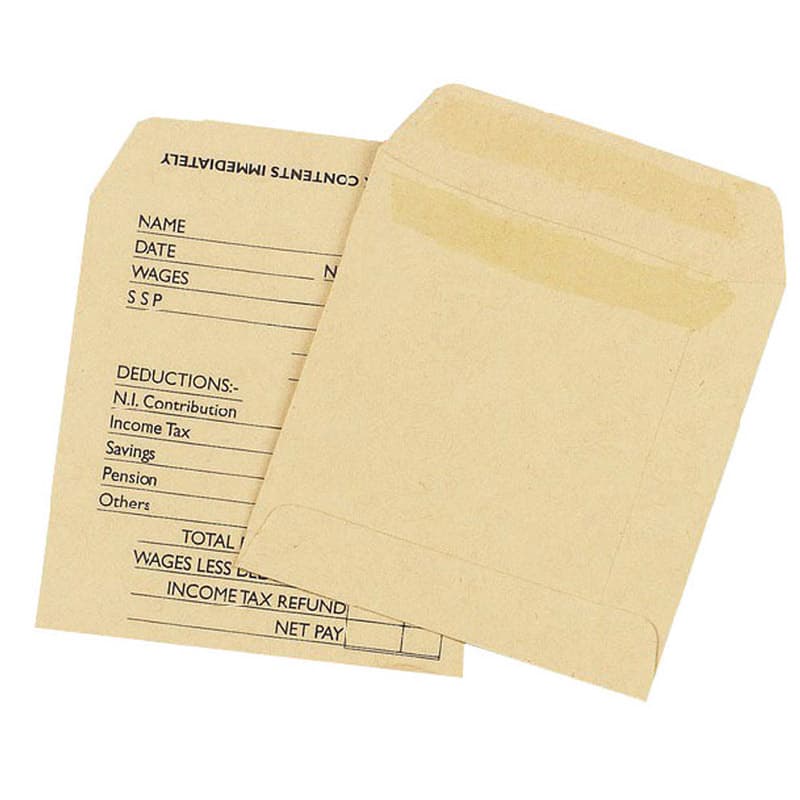 Self Seal Manilla Wage Envelopes - Pk1000