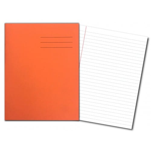 Exercise Books 9x7" 80 Page 8mm Ruled & Margin/Alternate Plain Orange - Pk100