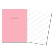 Classic Exercise Books 9x7" 80 Page 8mm Ruled & Margin Pink - Pk100