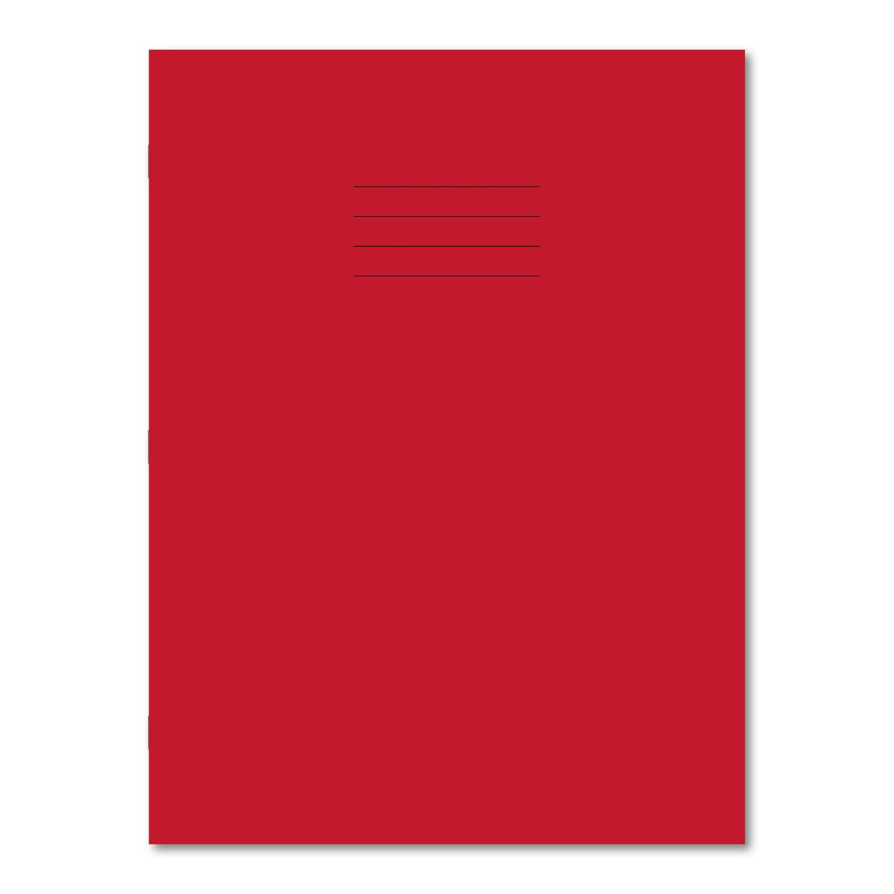 Classic Exercise Books 9x7" 48 Page 10mm Squares Red - Pk100