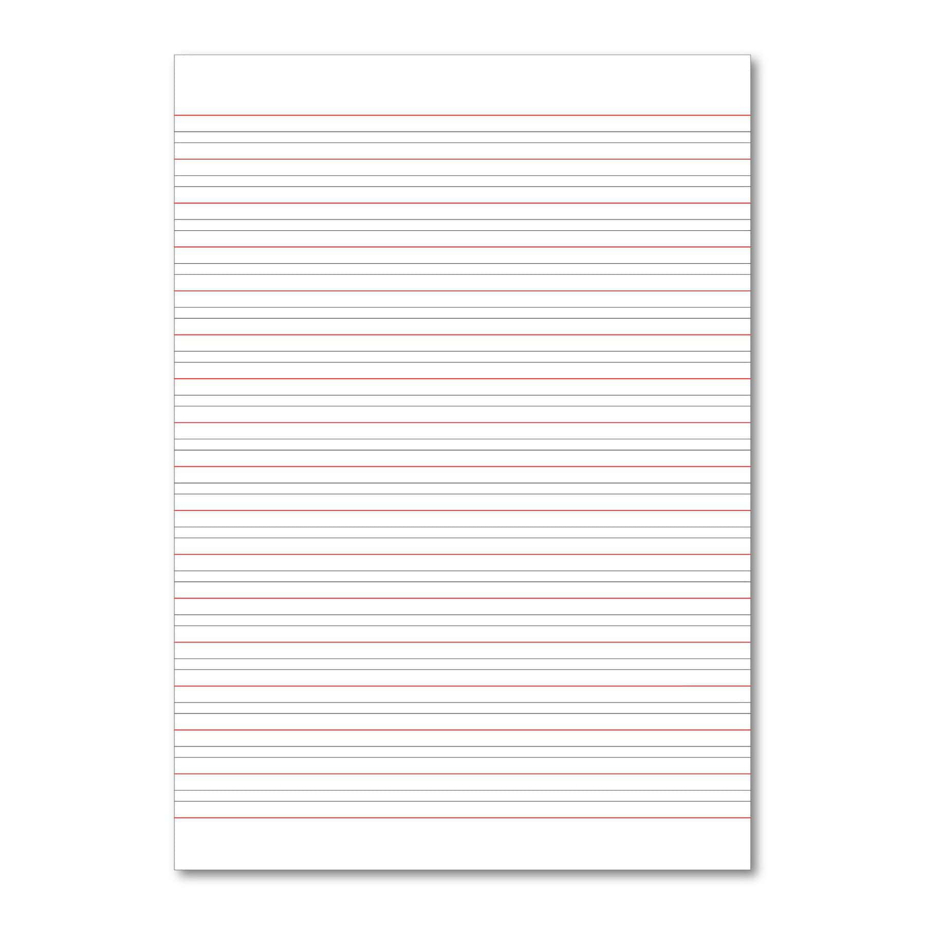 Classic Overprinted Exercise Book A4 80 Pages 6,4,6mm Handwriting Lines - Red 50 Pack