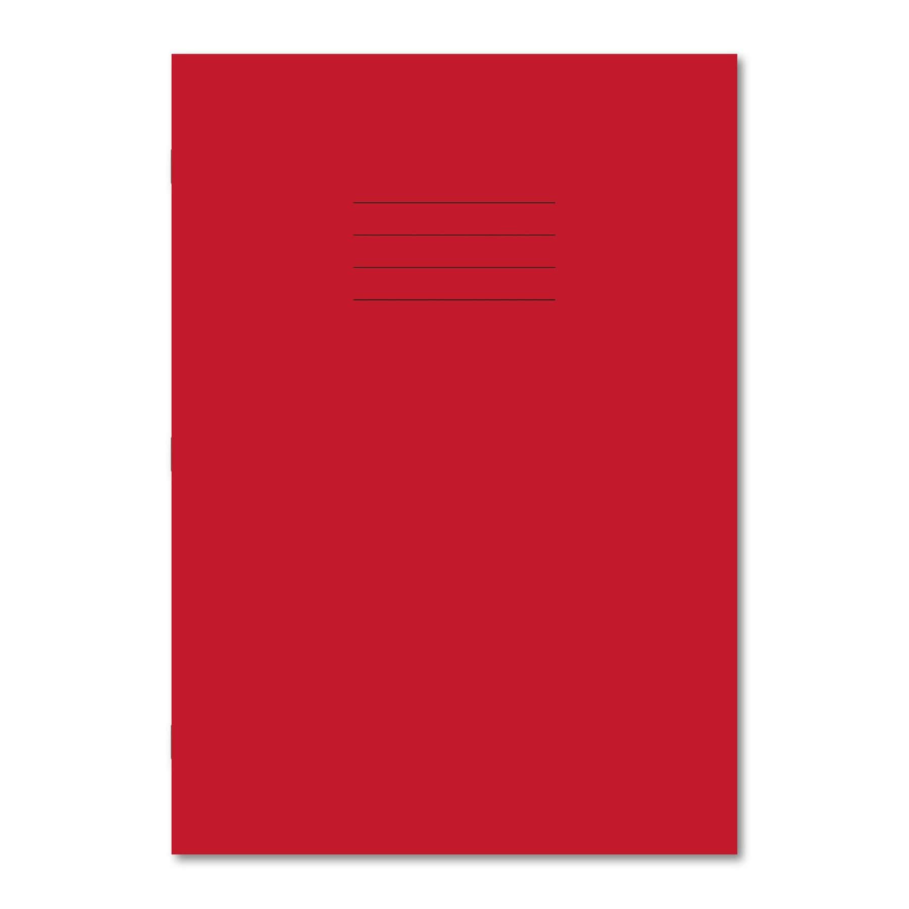 Classic Overprinted Exercise Book A4+ 80 Pages 7mm Squares - Red 45 Pack