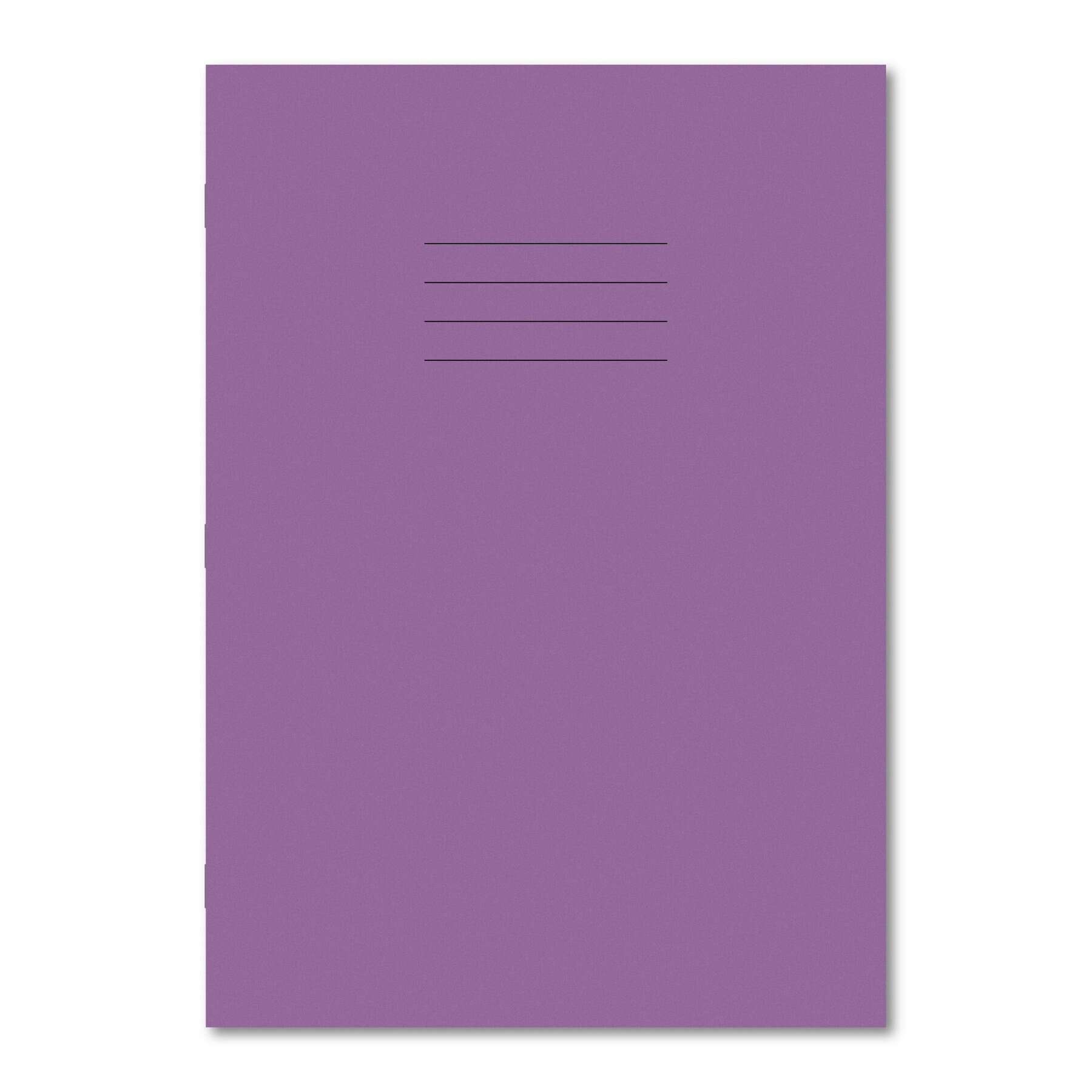 Classic Exercise Book A4 48 Pages Top Blank / Bottom 13mm Ruled - Purple 100 Pack