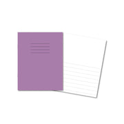 Classic Overprinted Exercise Book 9x7" 48 Pages Top Blank / Bottom 15mm Ruled - Purple 100 Pack