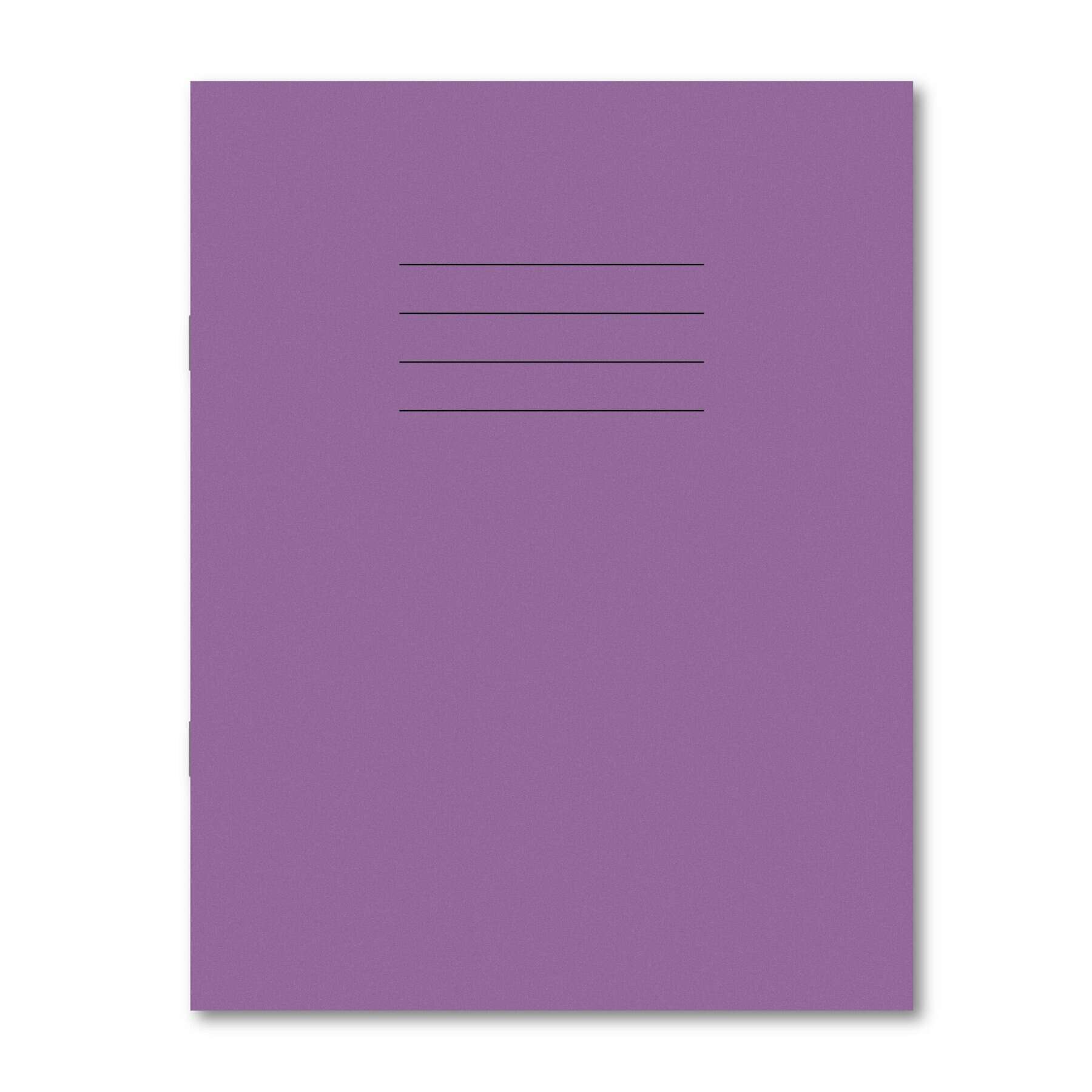 Classic Overprinted Exercise Book 9x7" 48 Pages Top Blank / Bottom 15mm Ruled - Purple 100 Pack