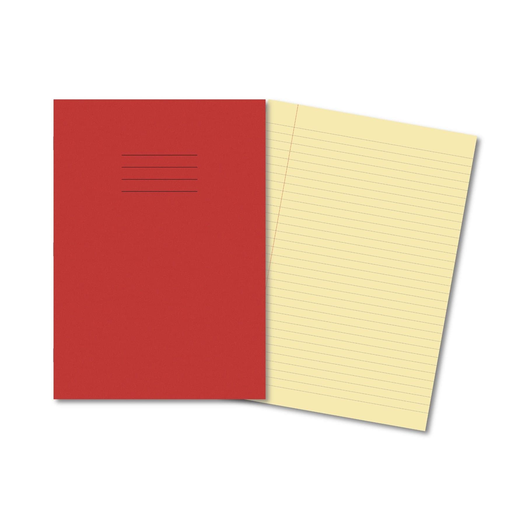 Classic SEN Exercise Book A4 80 Pages 8mm Ruled & Margin - Red Cover, Cream Pages 50 Pack