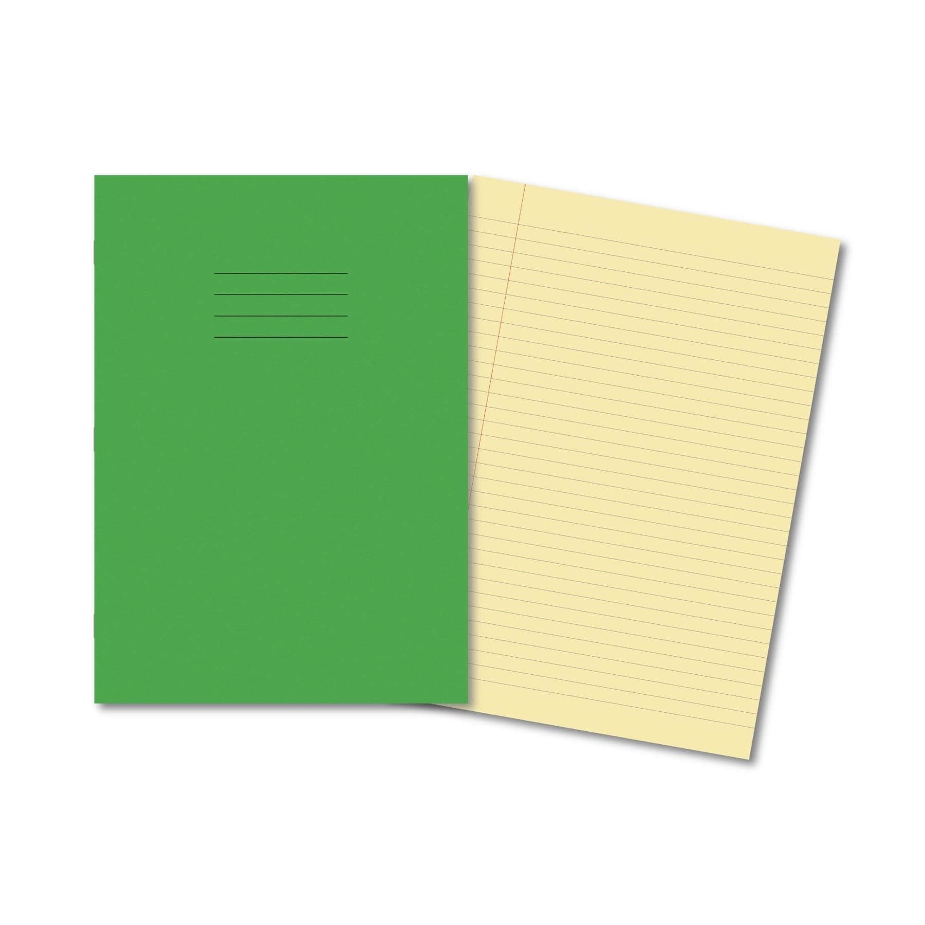 Classic SEN Exercise Book A4 80 Pages 8mm Ruled & Margin - Dark Green Cover, Cream Pages 50 Pack