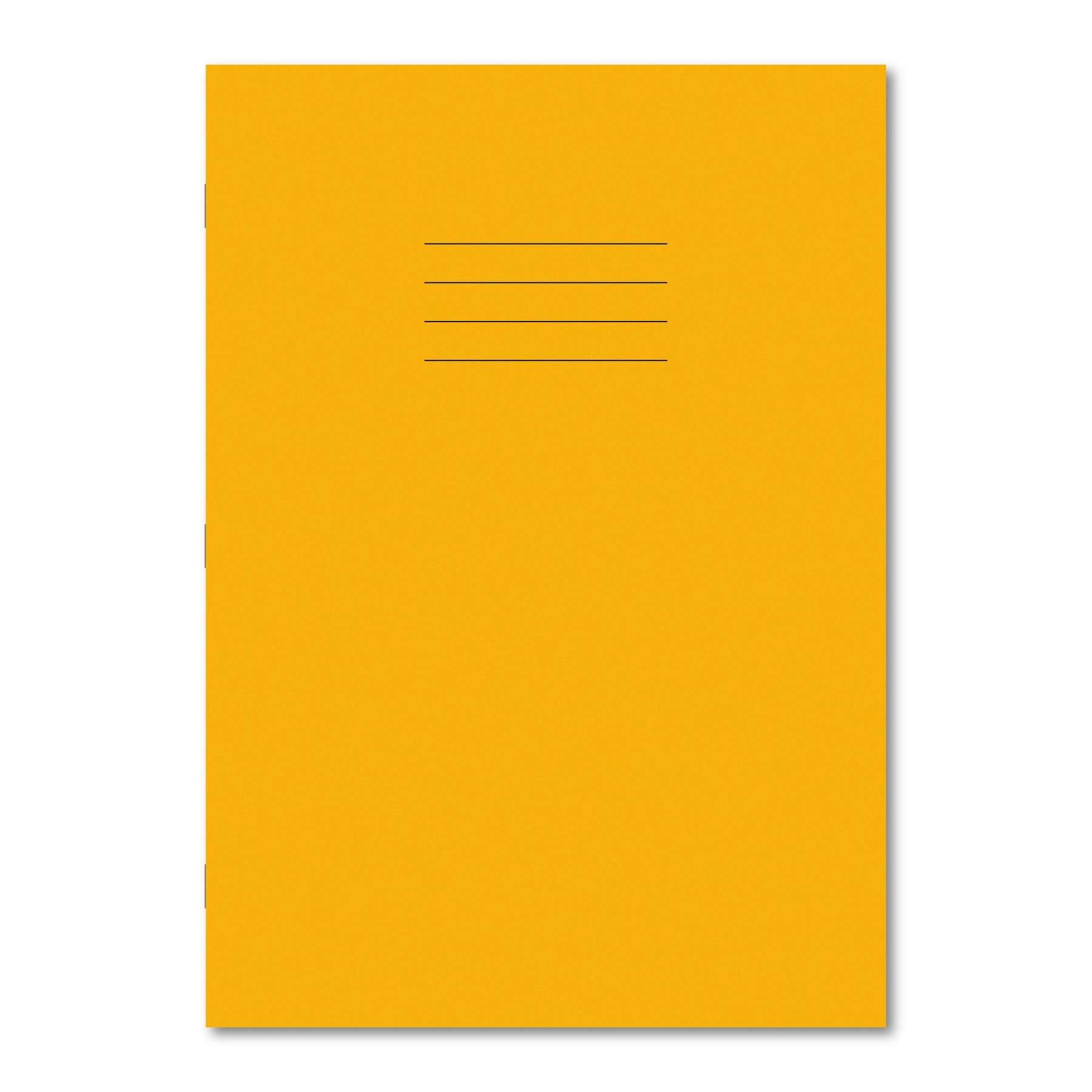 Classic Overprinted SEN Exercise Book A4 80 Pages 10mm Ruled & Margin - Yellow Cover, Cream Pages 50 Pack