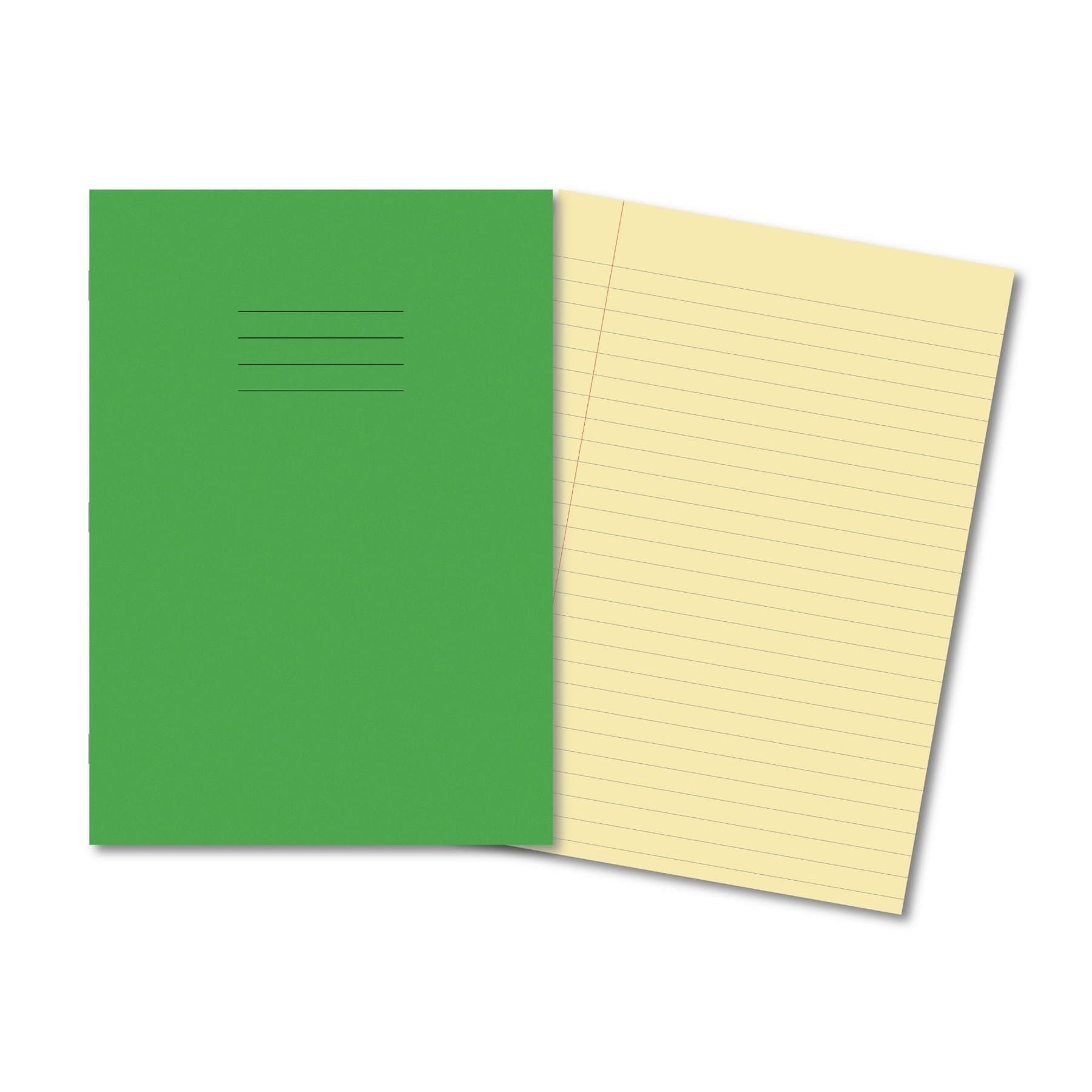 Classic SEN Exercise Book A4 80 Pages 10mm Ruled & Margin - Dark Green Cover, Cream Pages 50 Pack