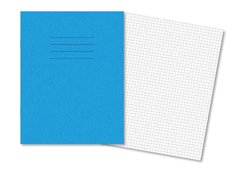 Exercise Books 9x7" 80 Page 5mm Squares Light Blue - Pk100