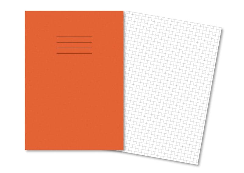 Exercise Books A4+ 80 Pages 5mm Squares Orange - Pk45