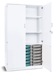 Premium 21 Shallow Tray Storage Cupboard With 2 Adjustable Shelves