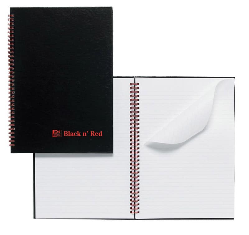 Black 'n' Red Wirebound Books - Pk5
