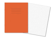 Exercise Books 9x7" 80 Page 7mm Squares Orange - Pk100