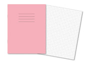 Classic Exercise Books 9x7" 80 Page 7mm Squares Pink - Pk100