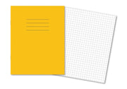Classic Exercise Books 9x7" 80 Page 7mm Squares Yellow - Pk100