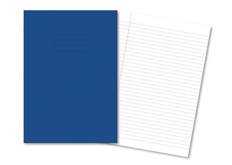 Exercise Books A4 80 Page 8mm Ruled & Margin Dark Blue - Pk50