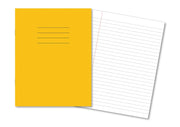 Exercise Books 9x7" 64 Page 8mm Ruled & Margin Yellow - Pk100