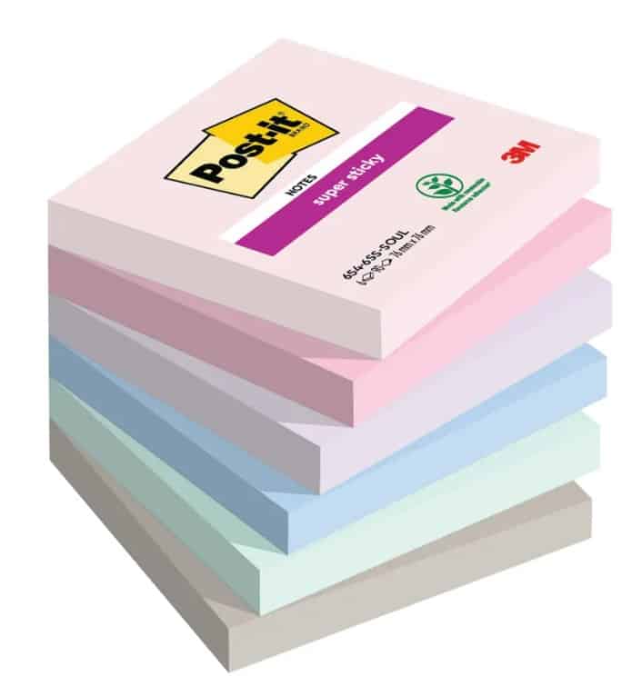 Post-it Super Sticky Notes Soulful Colours Pk 6