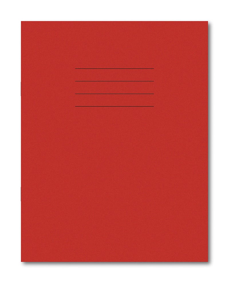Exercise Books 8x6.5" 48 Page 15mm Ruled Red - Pk100