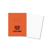 Classic Overprinted Exercise Books 9x7" 80 pages 10mm Squares Orange - Pk100