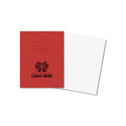 Classic Overprinted Exercise Books 9x7" 80 pages 5mm Squares Red - Pk100