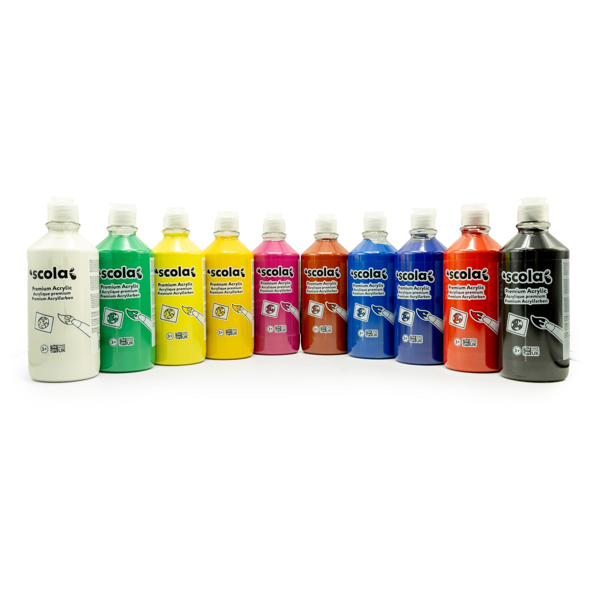 Acrylic Paint Set 500ml Assorted - Pk10
