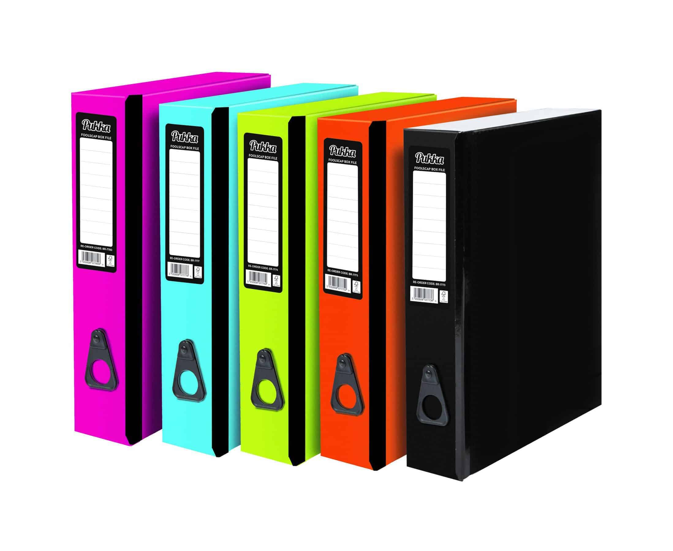 Pukka Pad® Brights Range Box Files Laminated - Assorted Colours - Pk10