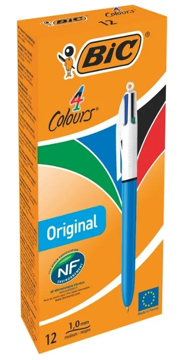 Bic 4 Colours Ballpoint Pens - Pk12
