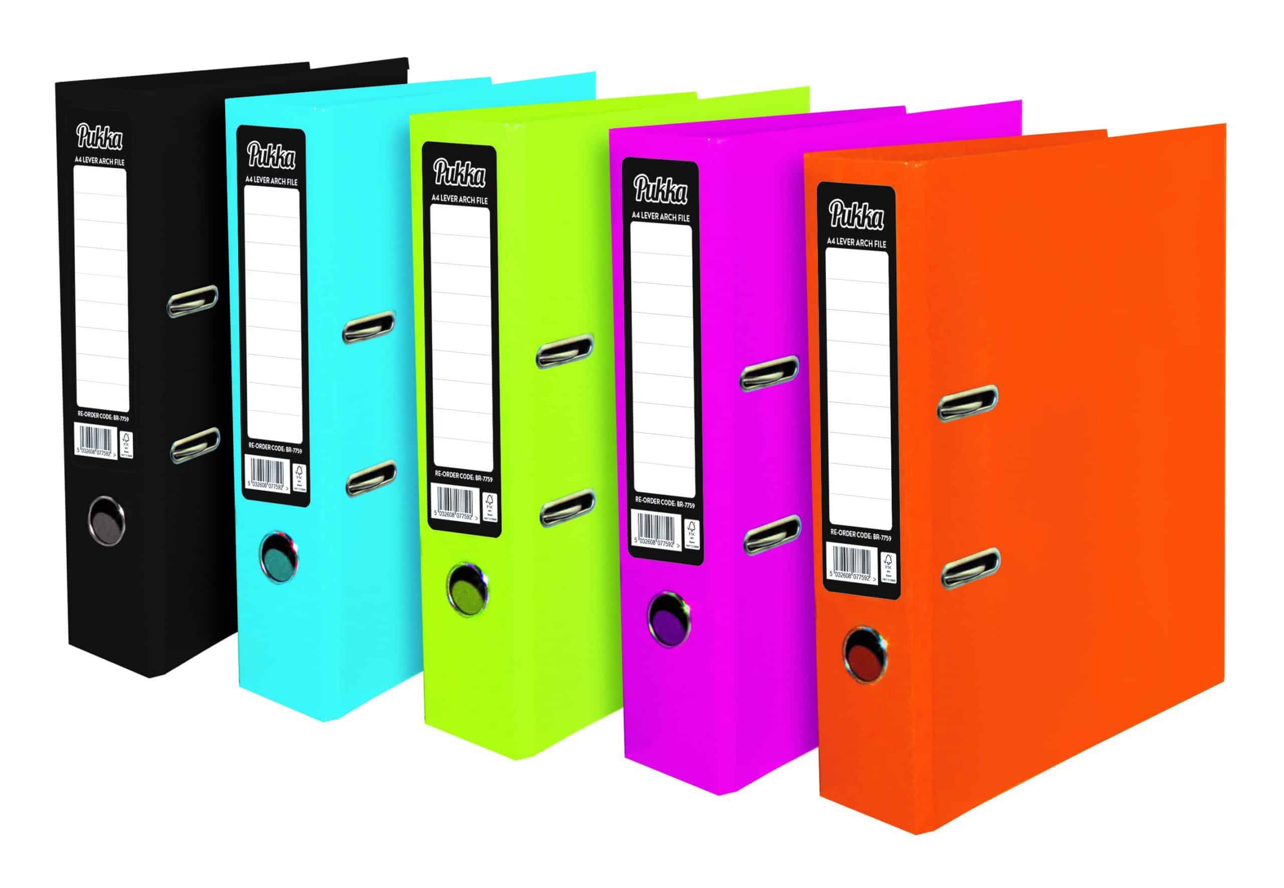 Pukka Lever Arch File A4 Assorted - Pk10