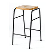 Rectangular Stool With Polished MDF Seat