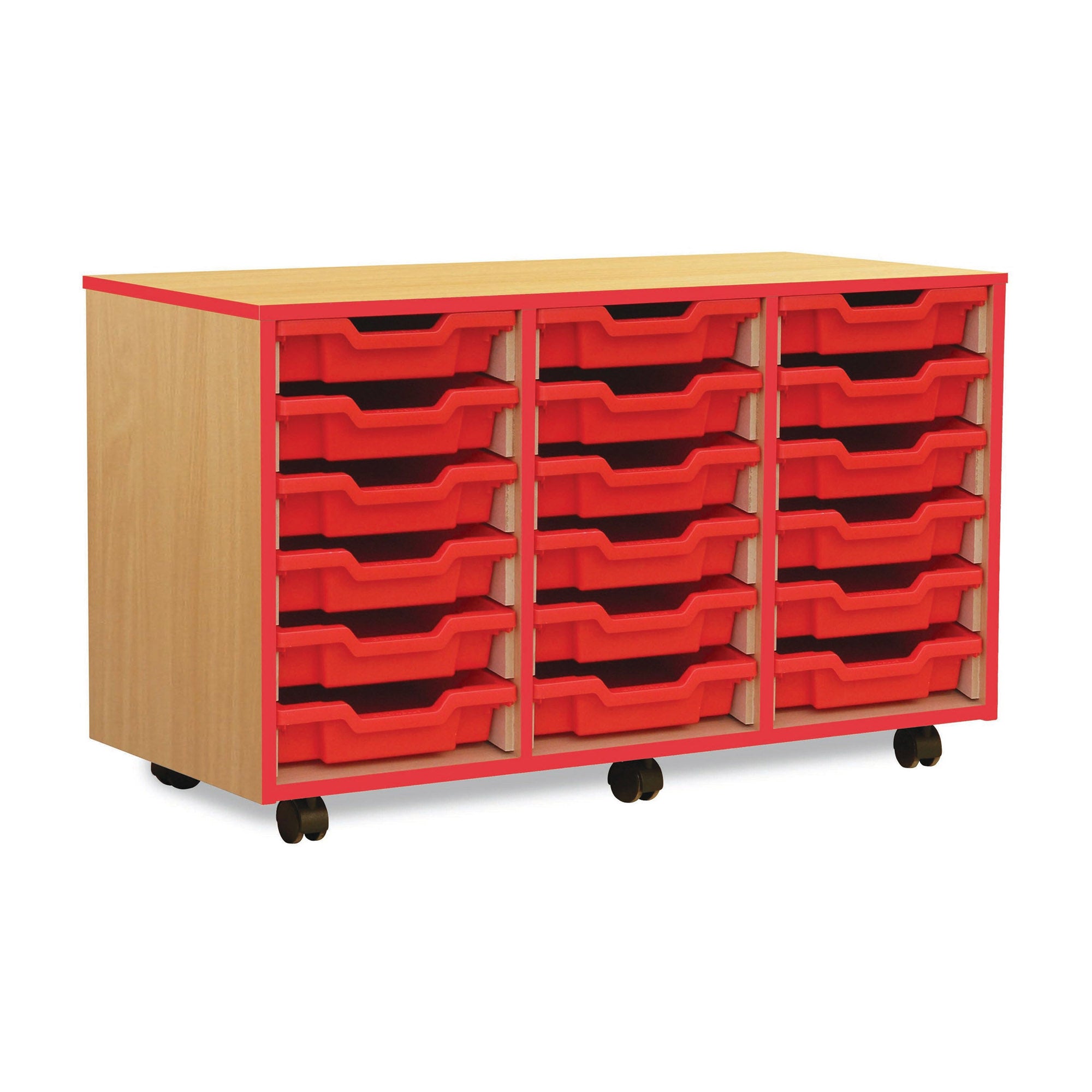 18 Tray Unit With Coloured Edge