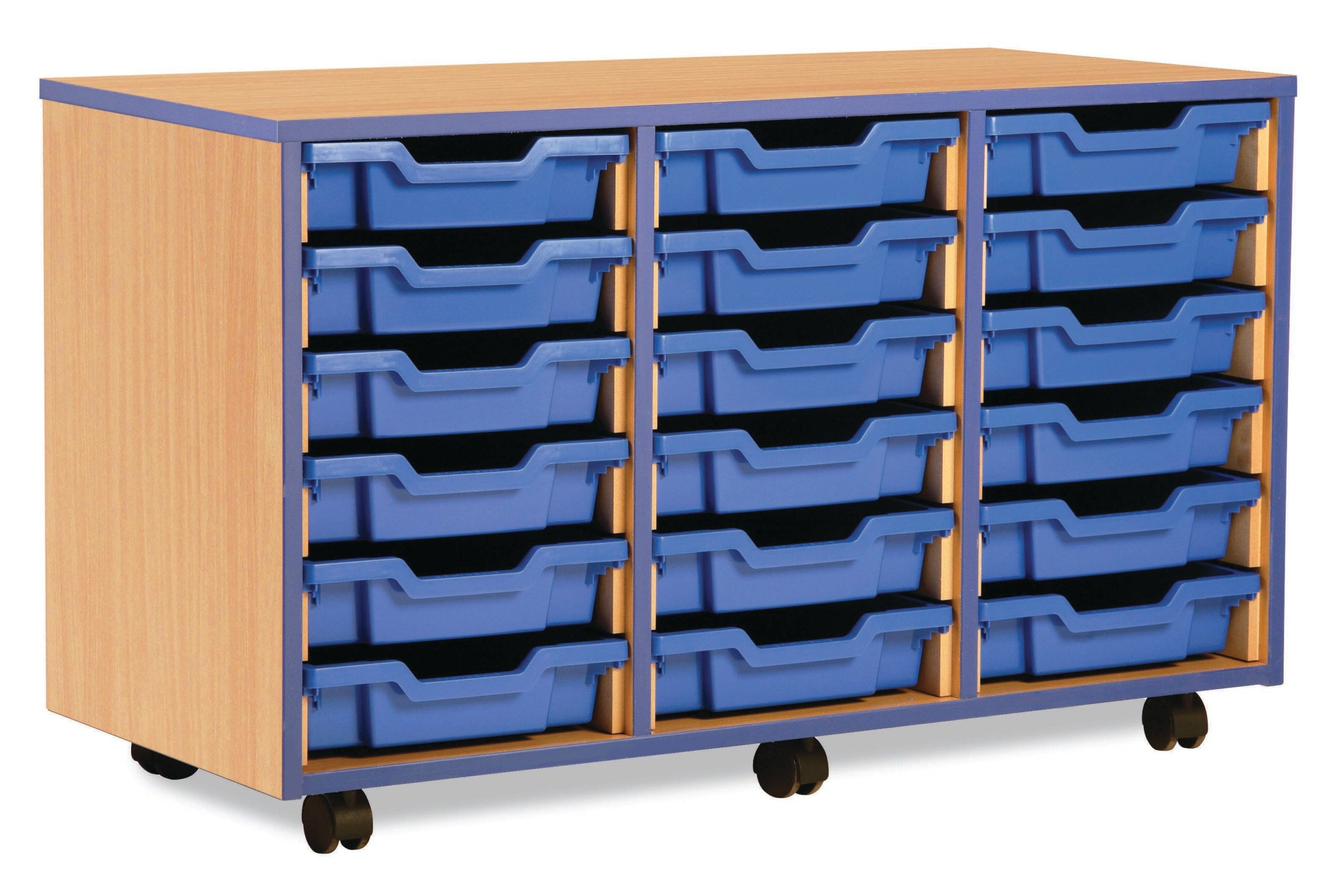 18 Tray Unit With Coloured Edge