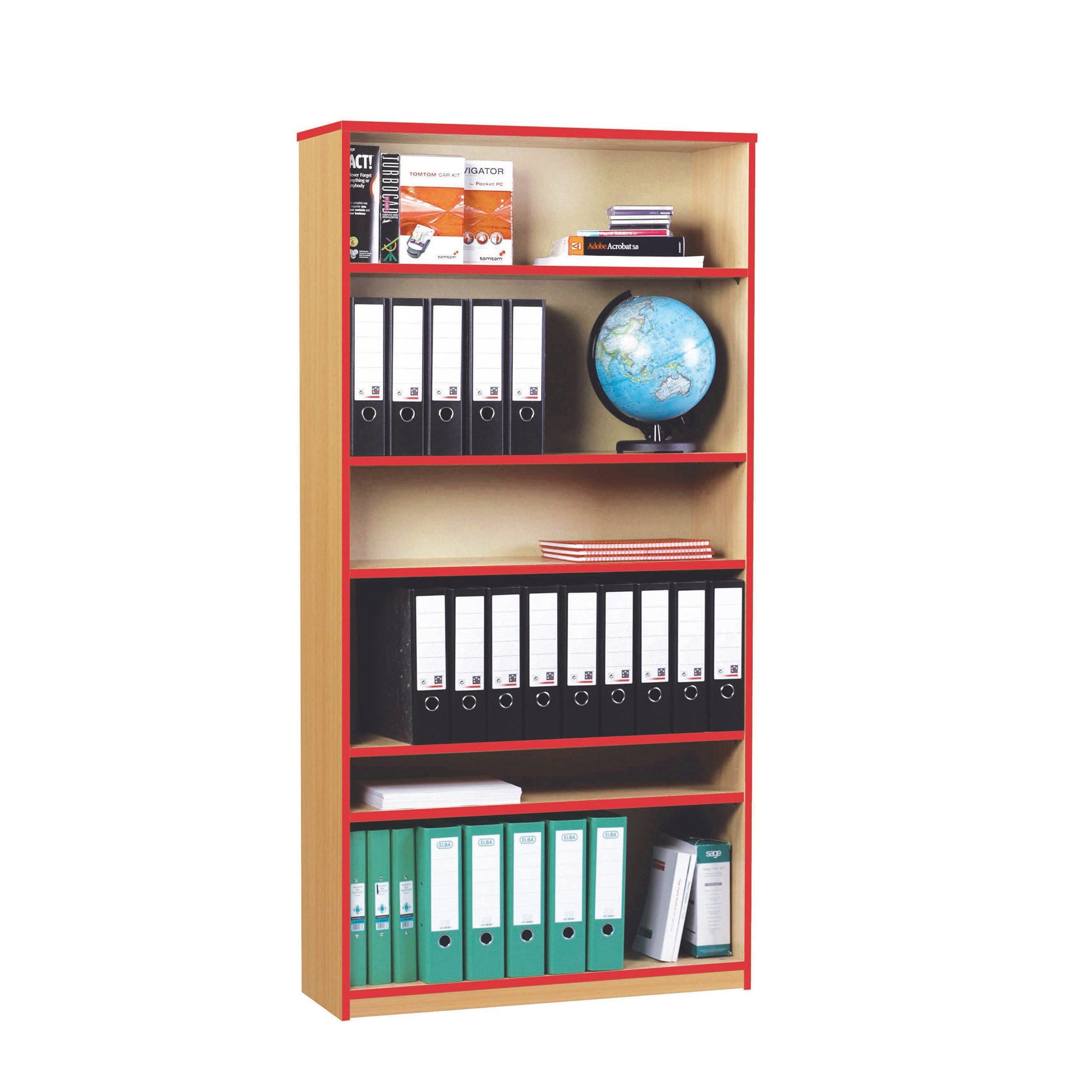 High Bookcase With Coloured Edge