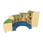 Creative Library Curved Bookcase & Seat Set