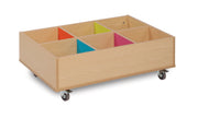 Maple Range 6 Bay Kinderbox with Coloured Panels with Wheels