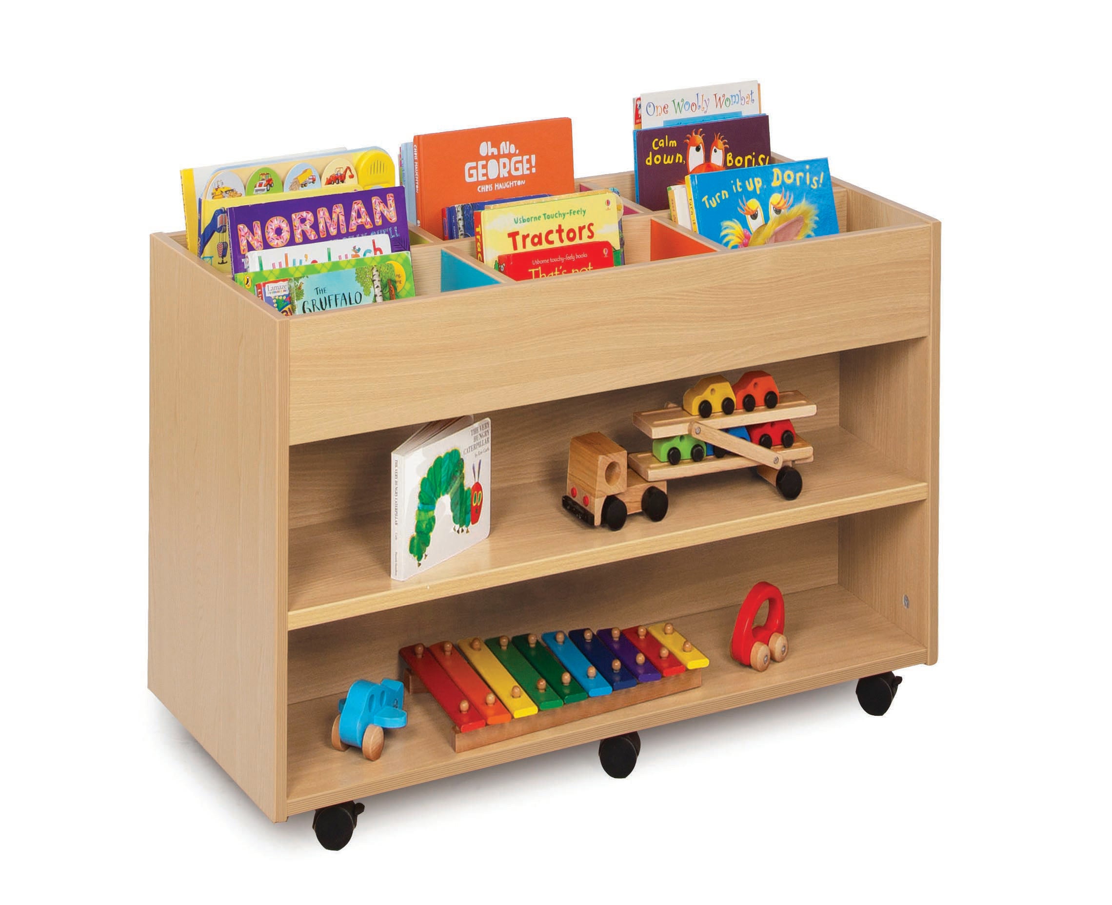 Maple Range 6 Bay Kinderbox Shelf Unit