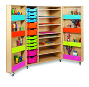 Maple Range Art Cupboard With 16 Trays & 7 Shelves