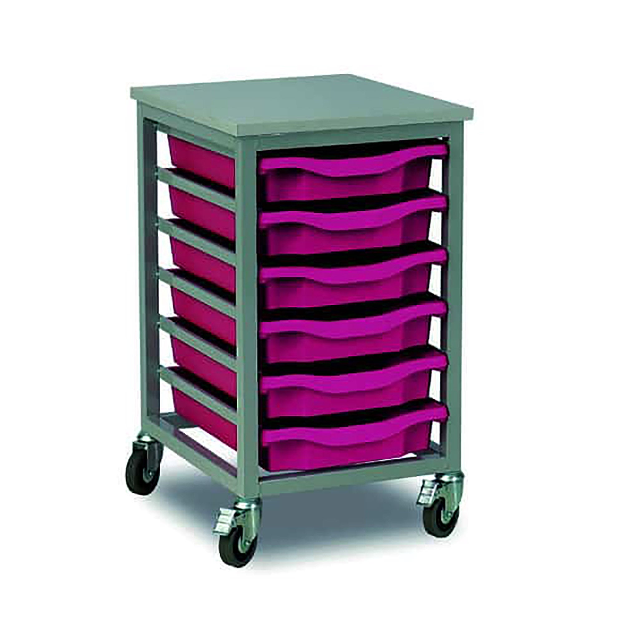Mobile Metal 6 Tray Unit
