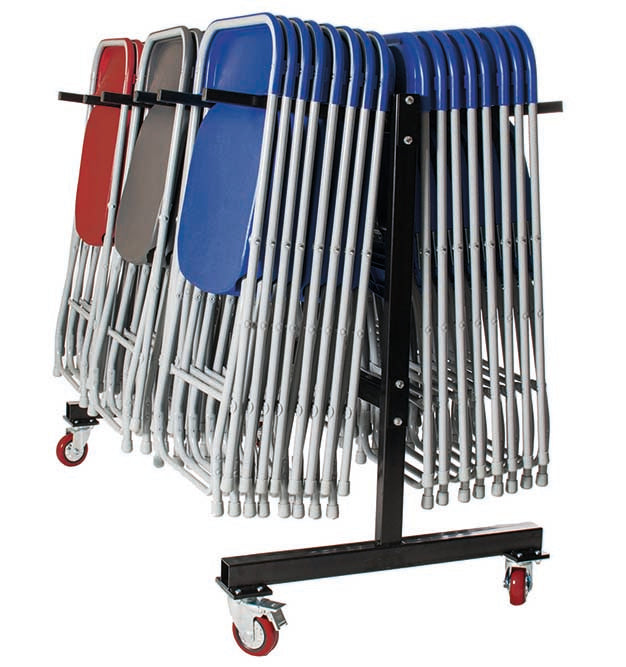 Straight Back Folding Chairs & Trolley Storage Package